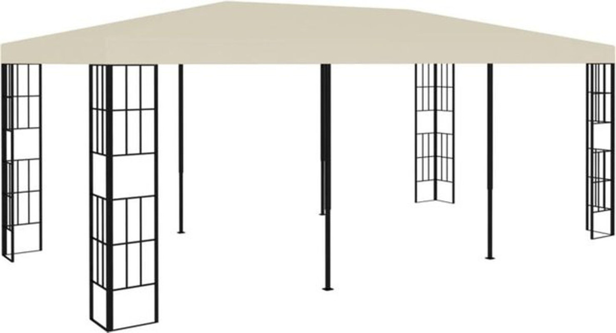 Vidaxl Pavillon aus Stahl und Polyester in Beige und Schwarz B/T/H: 600 x 300 x 260 cm - Bild 1