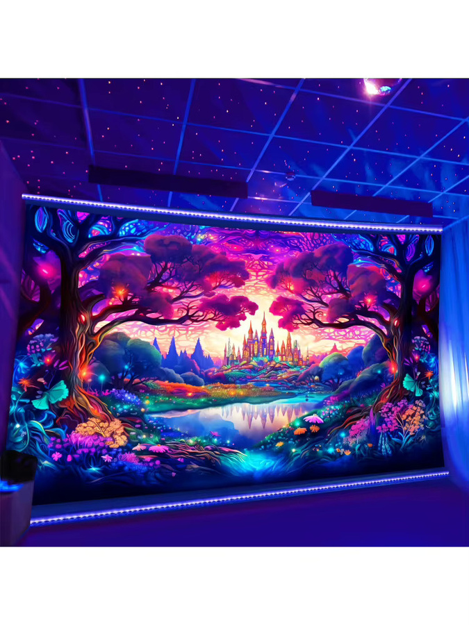 VIKAMA Enchanted Forest Wandteppich, dekorativer Textil-Wandteppich mit Blumenmotiv in Multicolour - Bild 2
