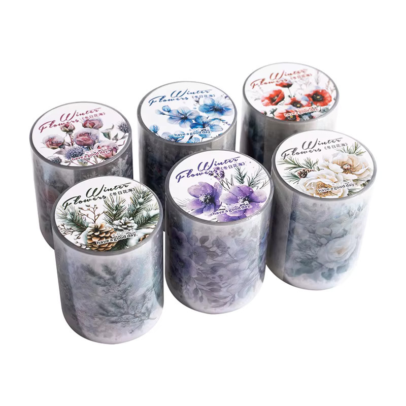 Leaffei Winter Flower Sea Series Washi Tape aus PET mit 6 Designs in Multicolour für Scrapbook und Tagebuchalbum - Bild 2