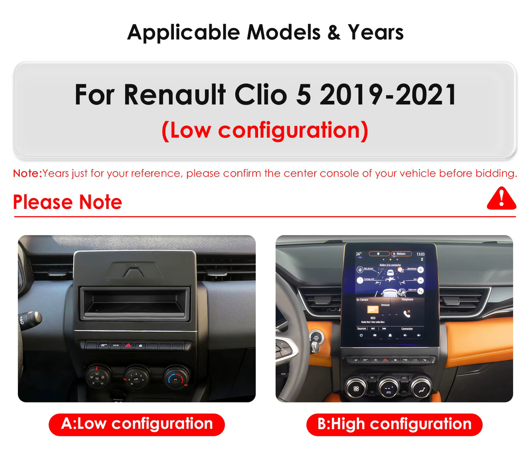 OSSURET Doppel-DIN Autoradio mit 9 Zoll Touchscreen für Renault Clio 5 2019-2021, kabelloses CarPlay und Android Auto, Bluetooth, Qualcomm Snapdragon, Schwarz - Bild 3