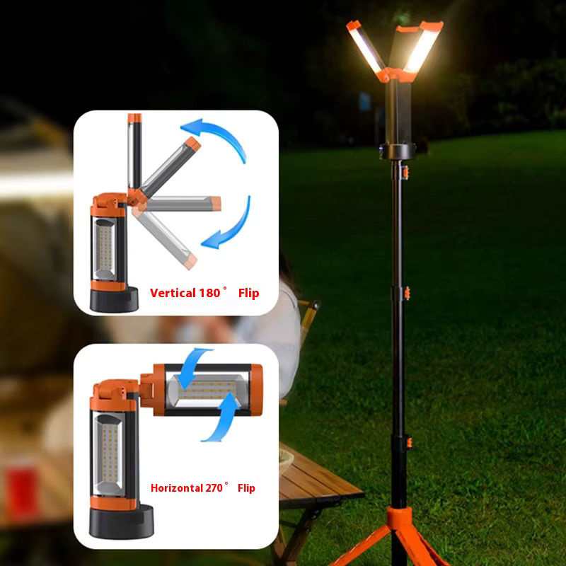 ESMARTER LED Camping Notfall Taschenlampe mit Halterung und Magnet, Schwarz, 4 Modi - Bild 4