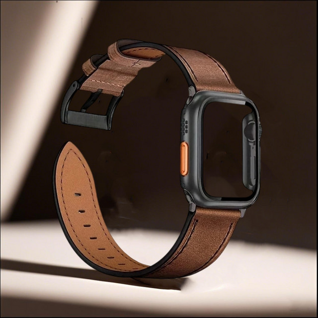 Apple Uhrenarmband Leder, braun, Unisex - Bild 1