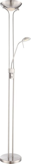 Globo LED-Deckenfluter Leonas in Grau und Nickel matt mit Glas und Metall, dimmbar, inkl. Leuchtmittel, Höhe: 180 cm, Breite: 25,5 cm - Bild 1