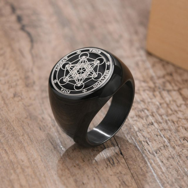 Vnox Ring, Edelstahl, Schwarz, Männer - Bild 1