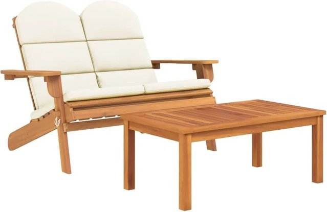vidaXL 2-tlg Garten-Lounge-Set Adirondack Modell 2 aus Akazien-Massivholz in Weiß - Bild 1