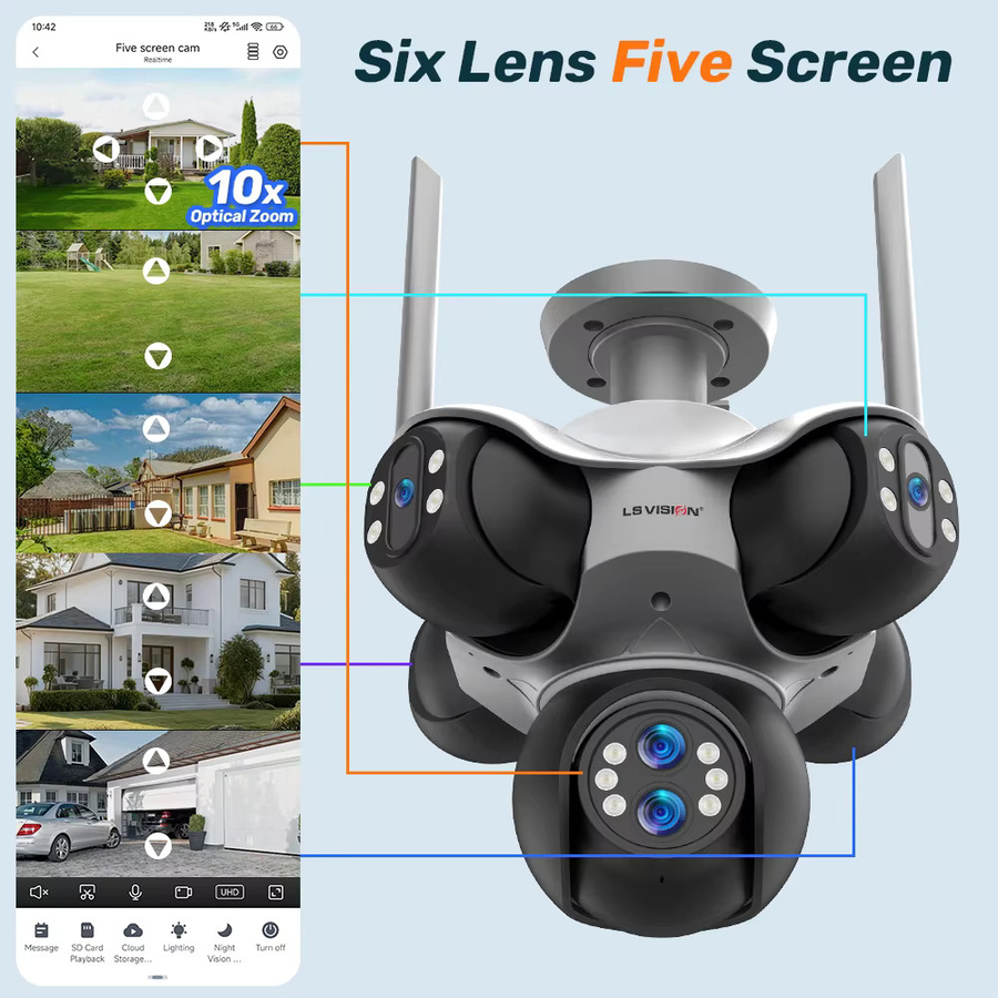 LS VISION 30 MP WiFi-IP-Überwachungskamera für den Außenbereich mit 10-fachem Zoom, 360 Grad PTZ und automatischer Verfolgung - Bild 6