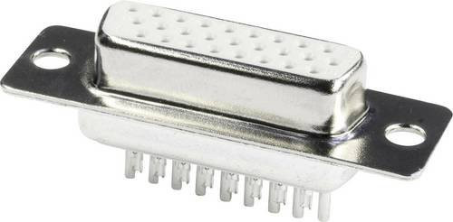 ECON CONNECT D-Sub-Buchsenleiste, 15-polig, High Density, mit Lötkelchen, Silber/Weiß - Bild 1