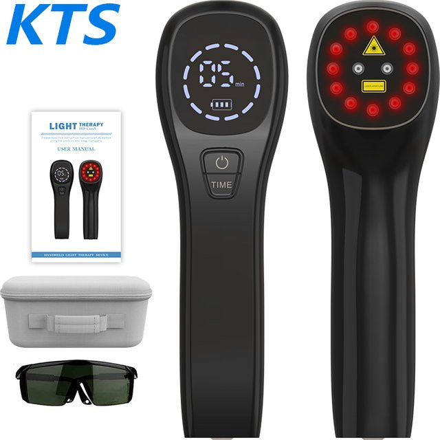 KTS Lasertherapiegerät 2x808nm in Schwarz zur Linderung von Körperschmerzen, Arthritis und Sportverletzungen für Menschen und Haustiere - Bild 1