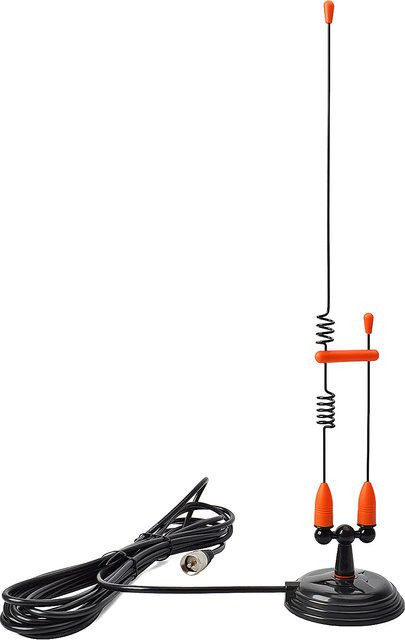 YNIBST Dualband-Antenne für mobiles VHF/UHF-Amateurfunk (136–174 und 400–470 MHz) mit magnetischer Basismontage, PL-259-Anschluss und RG58-Kabel in Rot/Schwarz - Bild 1