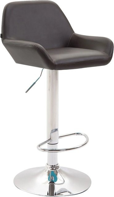 DELUKE Barhocker DUBLIN Barstuhl aus braunem Kunstleder mit Lehne und Chromgestell - Bild 1