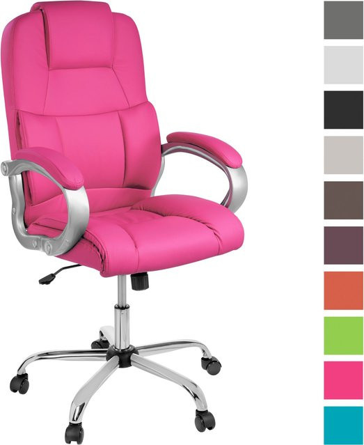 TPFLiving Premium XXL-Bürostuhl DENVER Executive Chair aus Kunstleder in Rosa, belastbar bis 210 kg - Bild 1