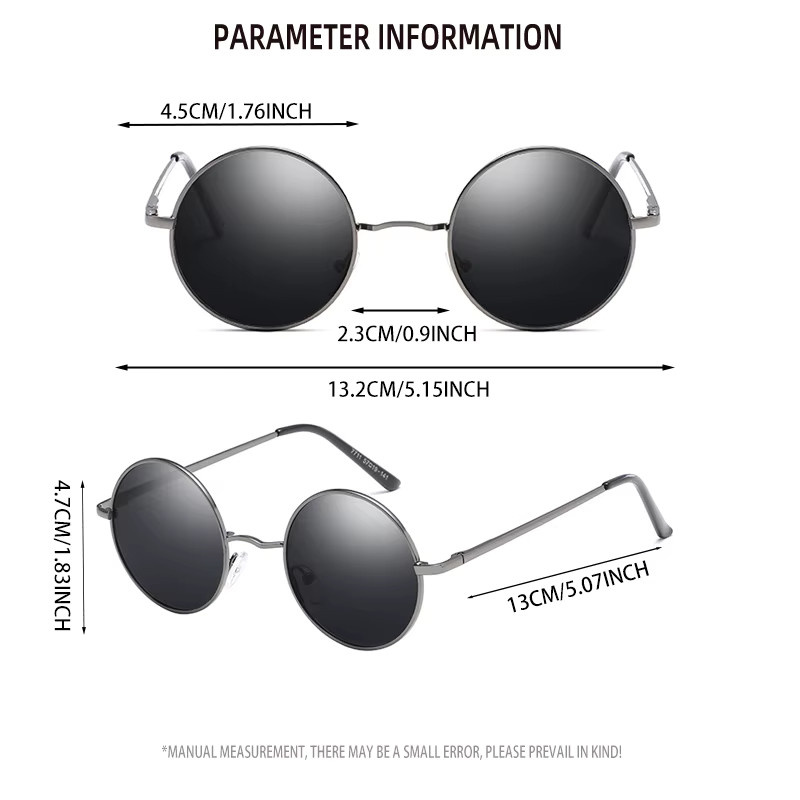 Hindfield Sonnenbrille, rund, Vollrand, Metall, schwarz, Unisex - Bild 2