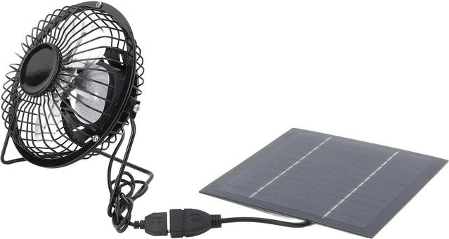 CosyHome Solarventilator-Set 5W USB Solarpanel zur Außenkühlung in Schwarz für Gewächshaus, Hühnerstall oder Hundehütte - Bild 1