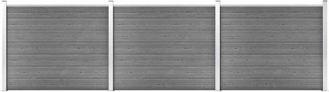 vidaXL Zaunelement Set WPC in Grau, B/H: 526 x 146 cm - Bild 1
