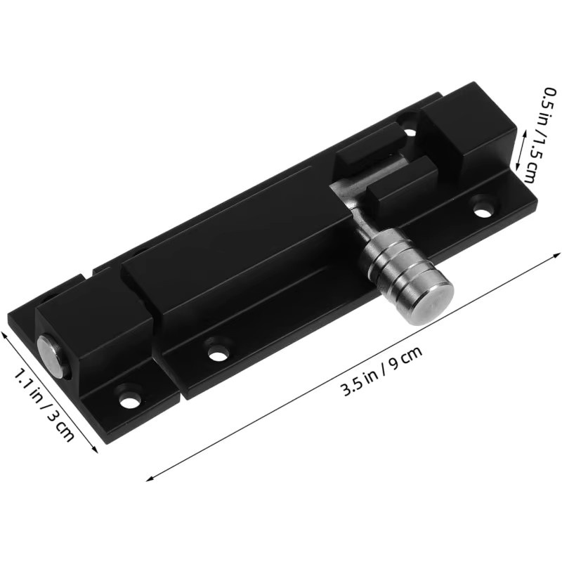 Heavy Duty Schieberiegel aus Aluminiumlegierung in Schwarz für Holz Türen, Zäune und Schuppen zur Sicherheitserweiterung - Bild 3