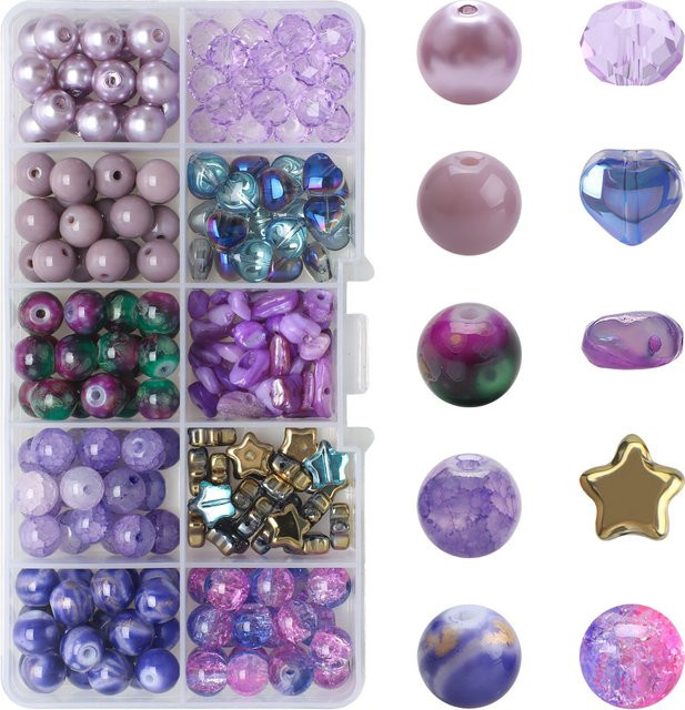 ZHUBI Schmuckzubehör-Set, 10-Fächer-Box, Mikro-Glasperlen, DIY - Bild 1