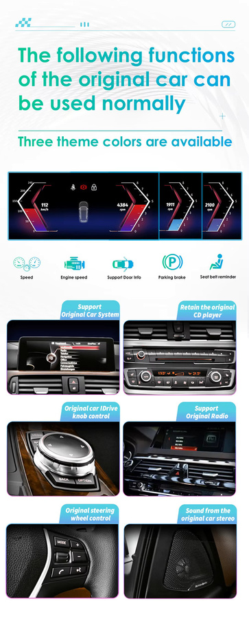 OSSURET 2-DIN Android Autoradio für BMW 3er E90 (2005-2012) mit 10,25 Zoll Display, Multimedia-GPS-Player, kabellosem CarPlay, Android Auto, 4G, DSP, Bluetooth und 360°-Kamera in Schwarz - Bild 2