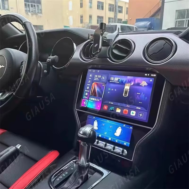 YANFU Android Carplay Radio Multimedia Stereo Player mit GPS und 10,4 Zoll IPS Display für Ford Mustang 2015-2021, Schwarz - Bild 5