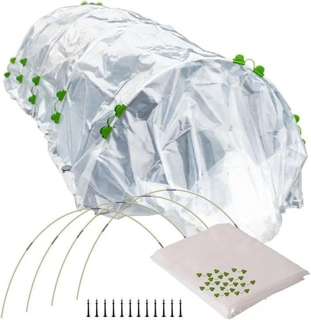 TTL GARDEN Folientunnel Set FLEX mit PE Folie für Garten und Beet, B: 6 m, H: 2,5 m, Farbe: Grün/Transparent - Bild 1