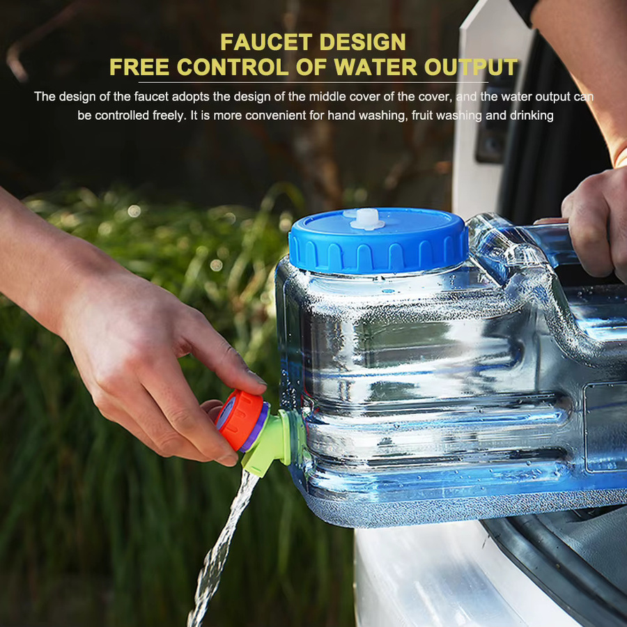 JOCESTYLE Outdoor-Wassereimer mit Wasserhahn, tragbarer Camping-Wasserbehälter aus Kunststoff, Blau, 5,5 l - Bild 2