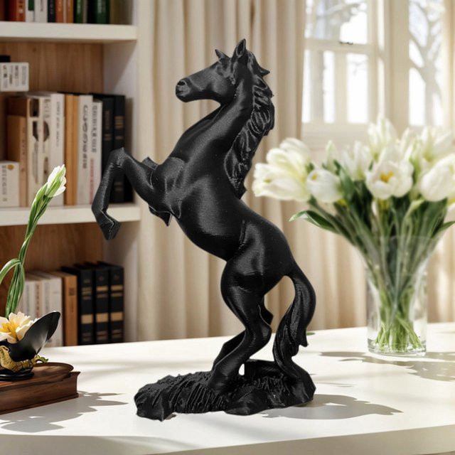 SHNGki Pegasus-Skulptur aus dem 3D-Druck, modernes Tier-Ornament in Schwarz für dein Zuhause oder Büro - Bild 1