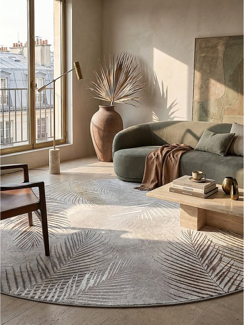 Teppich Kadima Design KAVALA in Grau aus Polyester, 200 x 200 cm - Bild 1