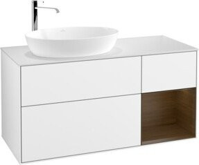 V&B Waschtischunterschrank Finion in Weiß glänzend lackiert, Breite: 120 cm, Tiefe: 50,1 cm - Bild 1