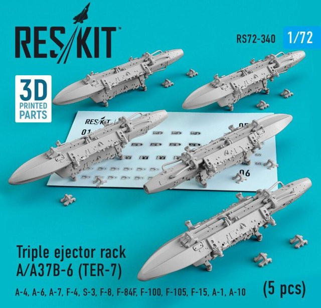 ResKit Models Triple ejector rack A/A37B-6 (TER-7), Modellbau, 1:72, 5-teiliges Set - Bild 1