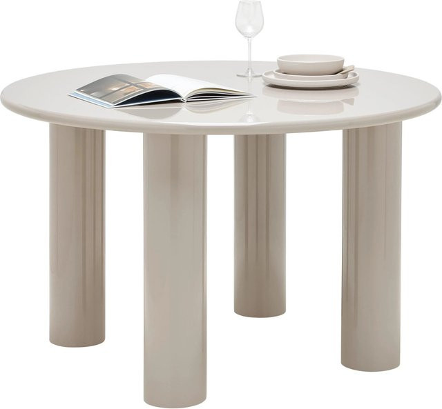 Mömax Esstisch Nora Rund in Beige mit glänzender Oberfläche, B/T/H: 120 x 76 x 73 cm - Bild 1