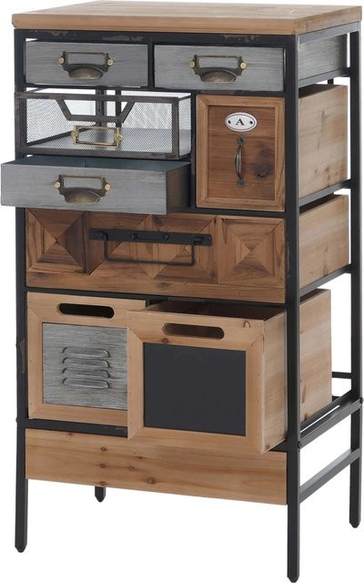 Apothekerkommode MCW-Q77 im Industrial Vintage Design aus Holz und Metall, B/T/H: 85 x 45 x 35 cm - Bild 1