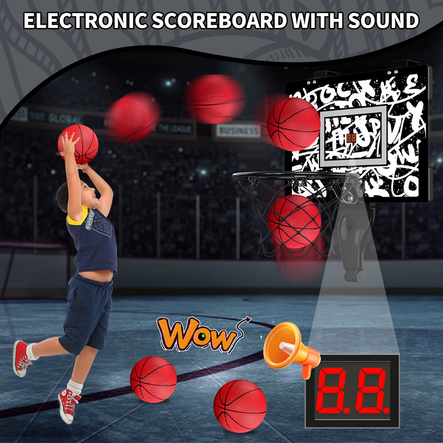 QDRAGON Mini Basketballkorb, Ball Sport, mit Licht und Sound - Bild 5