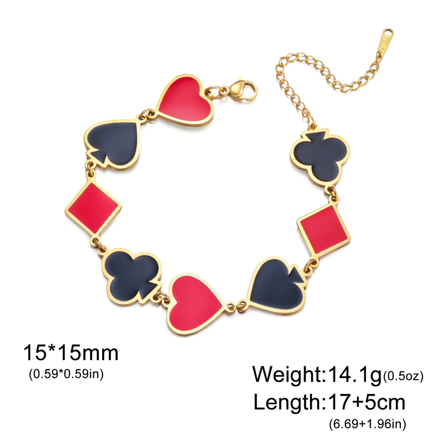 cazador Armband, Edelstahl, Gold, Damen, Poker-Karten-Charms - Bild 2