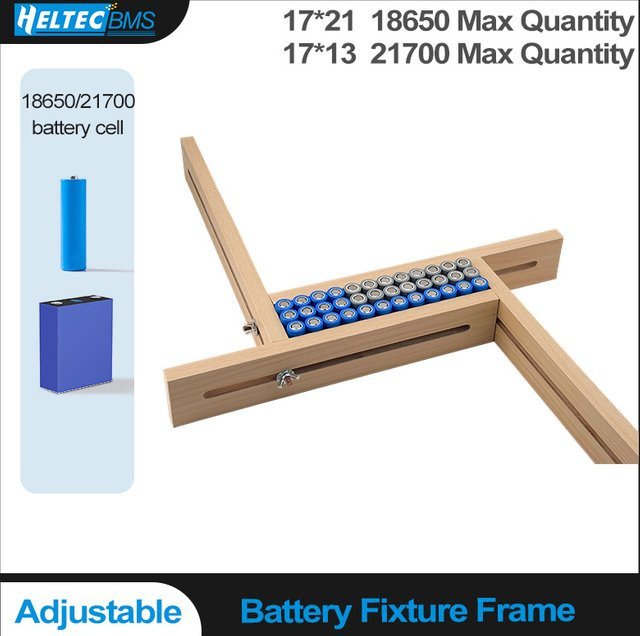 Heltecbms Universelle Akku-Schweißvorrichtung für 18650 und 21700 Lithium-Akkus, verstellbarer Akkupack-Schweißrahmen in Beige - Bild 1