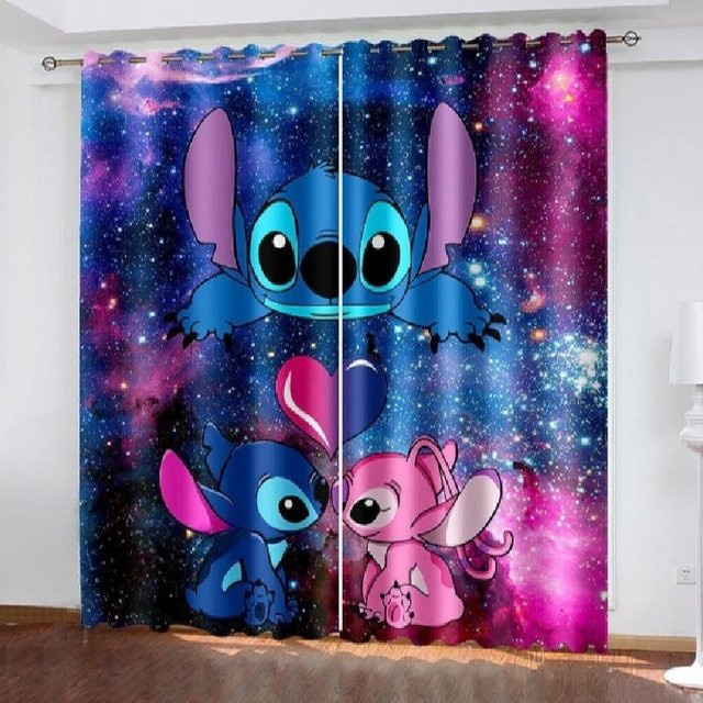 DewBloom 3D-Cartoon-Verdunkelungsvorhänge für Kinder in Blau, B: 132 cm, H: 160 cm - Bild 1