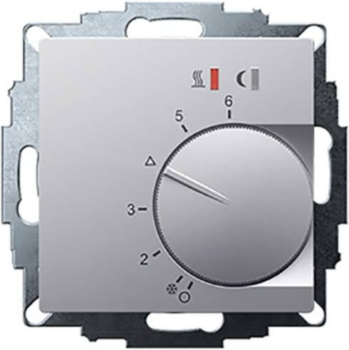 Eberle UTE 2800-F-Alu-55 Raumthermostat für Unterputz-Heizungen in Silber mit Display und Aluminiumgehäuse - Bild 1