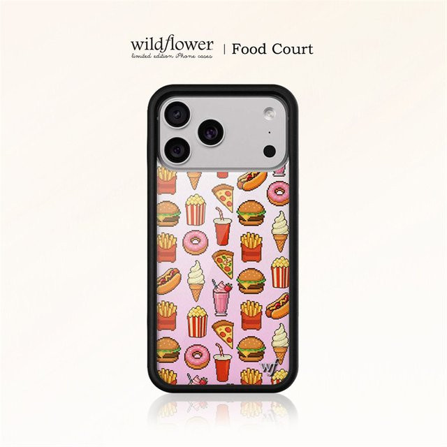 Wildflower Handyhülle mit Hamburger Pommes Frites und Eiscreme Design für iPhone 11 12 13 14 15 16 17 Pro Max Plus Multicolor - Bild 1