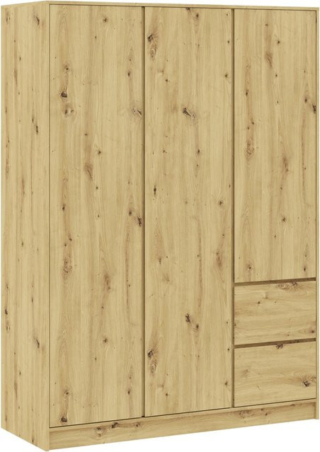 Mömax Kleiderschrank Basit in Eiche Artisan mit integrierten Schubladen, B/T/H: 147 x 57 x 206 cm - Bild 1