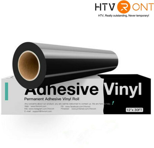 HTVRONT Permanent Vinyl Kleberolle in Schwarz und Weiß, Glänzend und Matt, B: 30,48 cm, L: 9,14 m - Bild 1