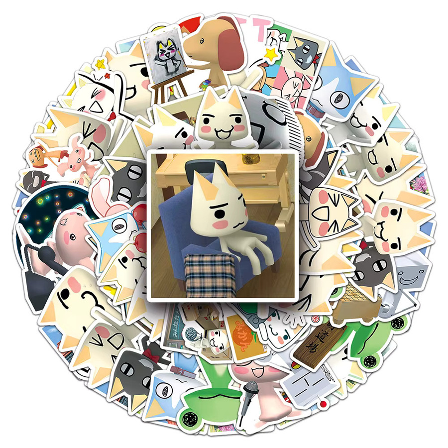 Wasserfeste Inoue Toro Cartoon Aufkleber mit lustigen Katzen-Memes in Multicolor für Laptop, Telefon und Gepäck - Bild 2