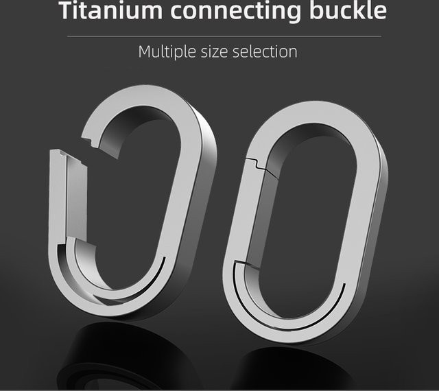 YESISOK MINI TC4 Titanlegierung Schlüsselanhänger Schnalle in Silber als EDC Outdoor-Werkzeug - Bild 1