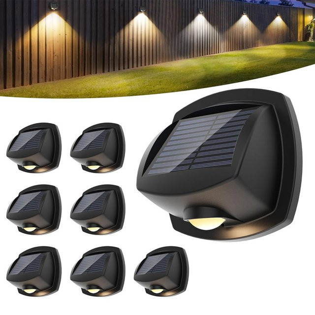 VENUSWING Solar-Wandleuchten für Außenbereich mit RGB-LED, Wasserdicht IP65, Schwarz/Mehrfarbig - Bild 1