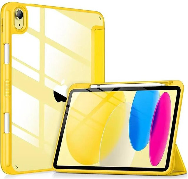 Hybrid Slim Schutzhülle für iPad 10. Generation (A16 11.0) mit Stifthalter und Dreifach-Ständer in Gelb - Bild 1