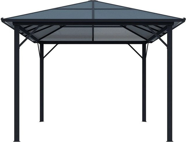 Vente-unique Pergola Radela aus Aluminium in Anthrazitgrau, Breite: 398 cm - Bild 1