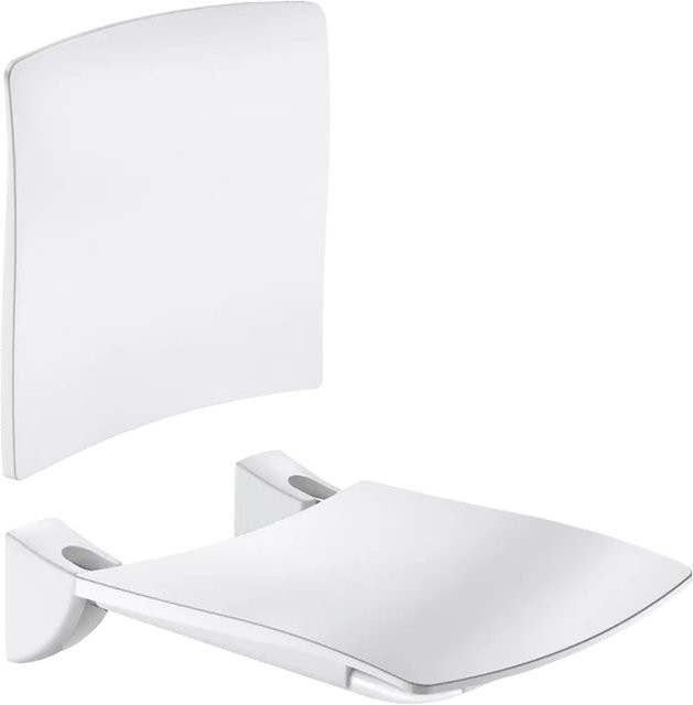 Delabie Dusch-Klappsitz Komfort mit Rückenlehne in Weiß, H x B x T: 62,0 x 50,6 x 42,0 cm - Bild 1
