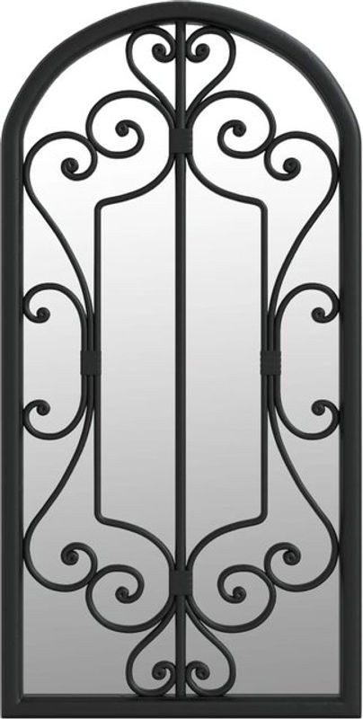 vidaxl Wandspiegel in Schwarz im Vintage-Design aus Metall, Rechteckig, B/H: 70 x 30 cm - Bild 1