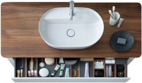 Duravit Waschtischunterschrank Luv in Weiß Matt mit 1 Ladenschrank und 1 Auszug, B/T/H: 133,8 x 57 x 74,3 cm - Bild 1