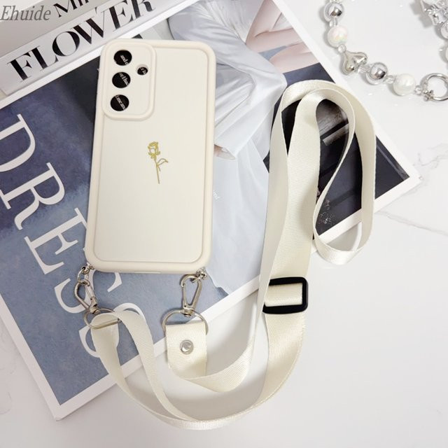 Mode Crossbody Lanyard Soft Cover für Xiaomi mit Rosen-Strap in Pink und Rot - Bild 1