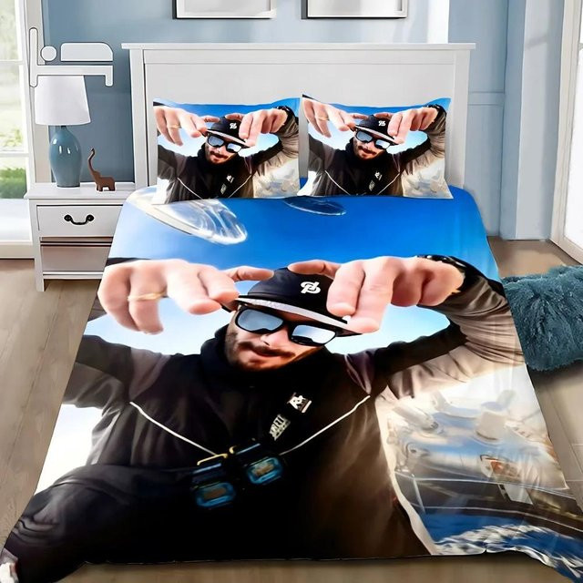 Bettwäscheset JuL von Binchi Fitness mit Bettbezug und Kissenbezug aus Mikrofaser in Blau, B/H: 260 x 240 cm - Bild 1