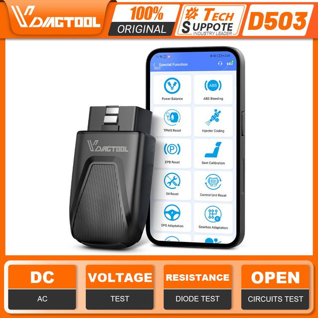 VDIAGTOOL D503 BMW Automotive Scanner Bidirektionales Diagnosegerät in Schwarz mit 27+ Resets und lebenslangen kostenlosen Updates - Bild 1