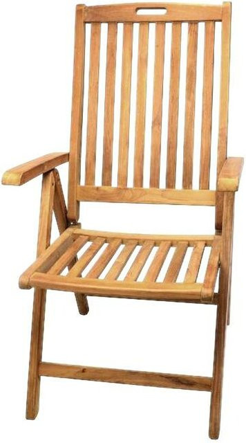 VCM Hochlehner Klappstuhl Gartenstuhl aus behandeltem Teakholz in Braun, B/T/H: 56 x 75 x 110 cm - Bild 1